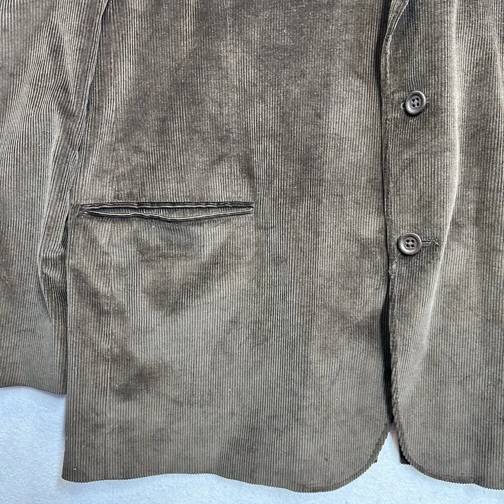 Stafford Corduroy 100%Cotton Brown Blazer Size 48L Classic Fit Patchwork Sleeves